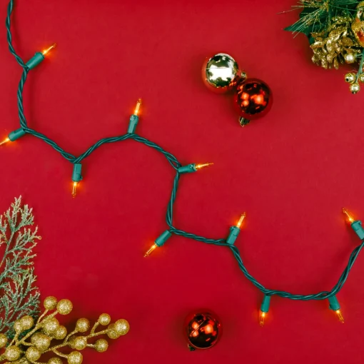 Mini Christmas Lights - Yellow - 20.25' Green Wire - 100ct