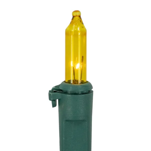 Mini Christmas Lights - Yellow - 20.25' Green Wire - 100ct