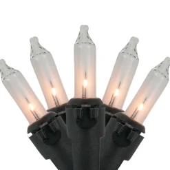Mini Christmas String Light Set - Clear - 20.25' Black Wire - 100ct