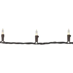 Mini Commercial Christmas Light Set - Clear - 300ct - 68' Brown Wire