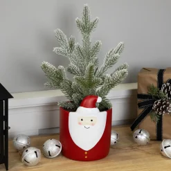 Mini Frosted Artificial Christmas Tree in Santa Pot - 14.75" - Unlit