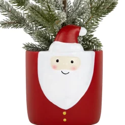Mini Frosted Artificial Christmas Tree in Santa Pot - 14.75