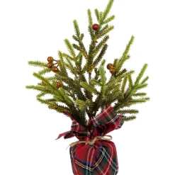 Mini Glittered Pine with Berries Artificial Christmas Trees - 9