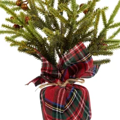 Mini Glittered Pine with Berries Artificial Christmas Trees - 9