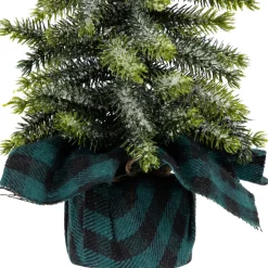 Mini Iced Downswept Pine Artificial Christmas Trees - 9
