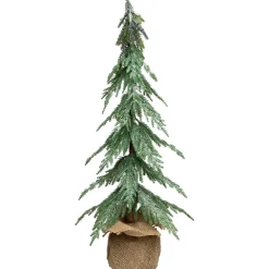 Mini Icy Pine Christmas Tree in Burlap Base - 24" - Unlit