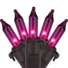 Mini Incandescent Christmas Light Set - Purple - 20.25' Black Wire - 100ct