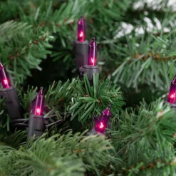 Mini Incandescent Christmas Light Set - Purple - 20.25' Black Wire - 100ct
