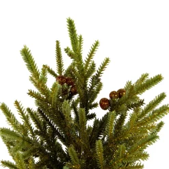 Mini Pine with Berries Artificial Christmas Tree in Burlap Base - 12