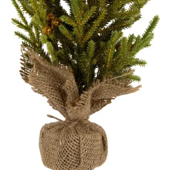 Mini Pine with Berries Artificial Christmas Tree in Burlap Base - 12