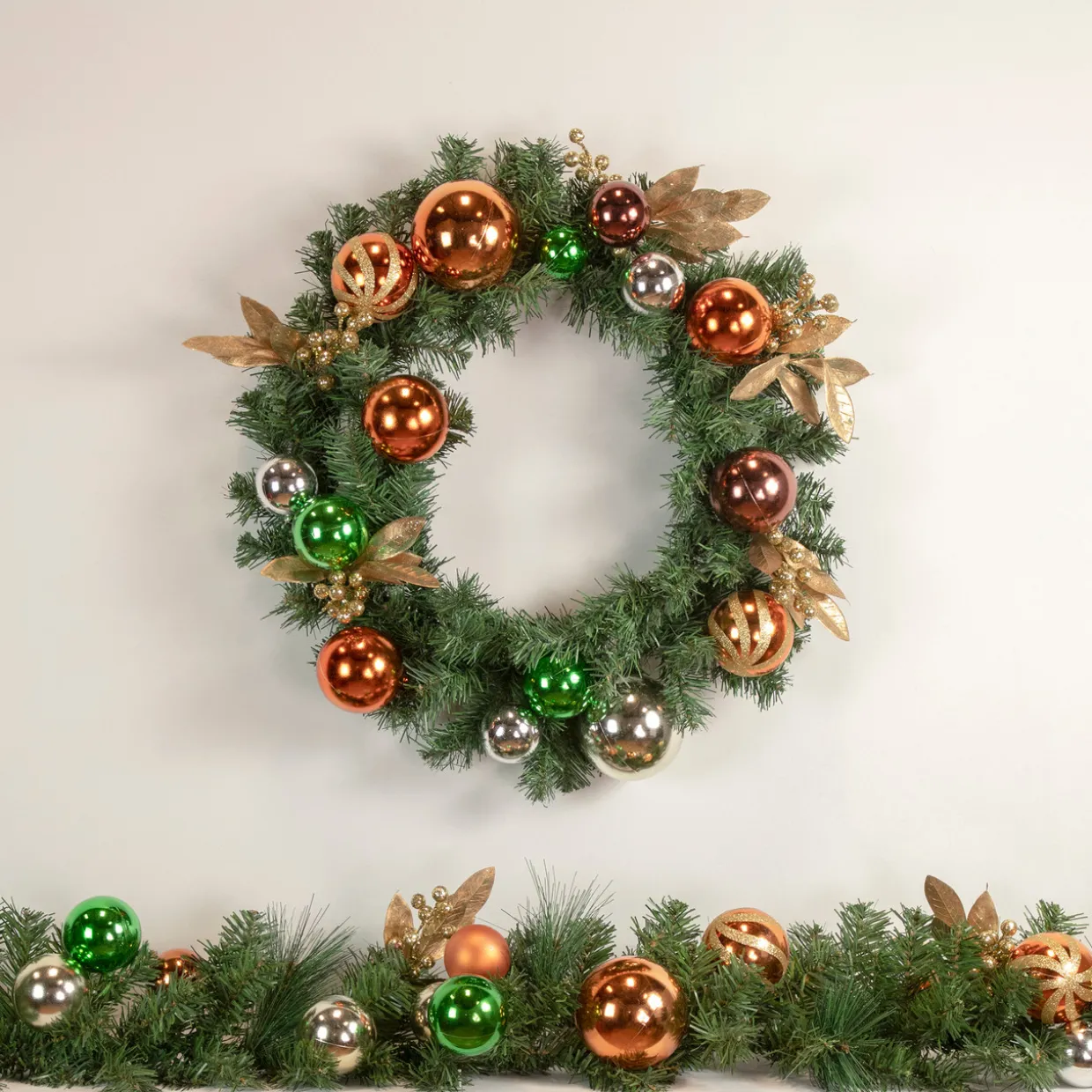 Mixed Artificial Foliage with Ornaments Christmas Garland - 6' x 12'' - Unlit