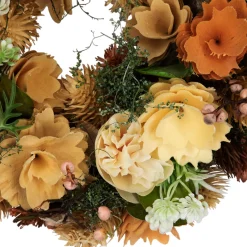 Mixed Floral Artificial Spring Wreath - 9.75