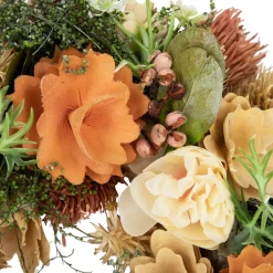 Mixed Floral Artificial Spring Wreath - 9.75