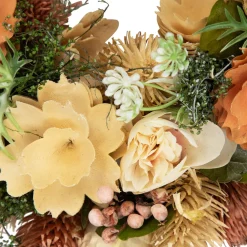 Mixed Floral Artificial Spring Wreath - 9.75