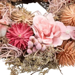 Mixed Floral Artificial Spring Wreath - 9.75