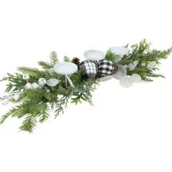 Mixed Foliage and Pinecone Christmas Pillar Candle Holder - 29