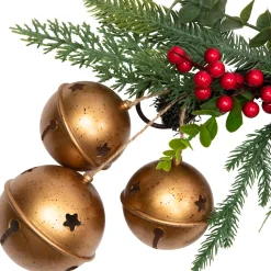 Mixed Foliage with Jingle Bells and Ornaments Artificial Christmas Garland - 6' x 8