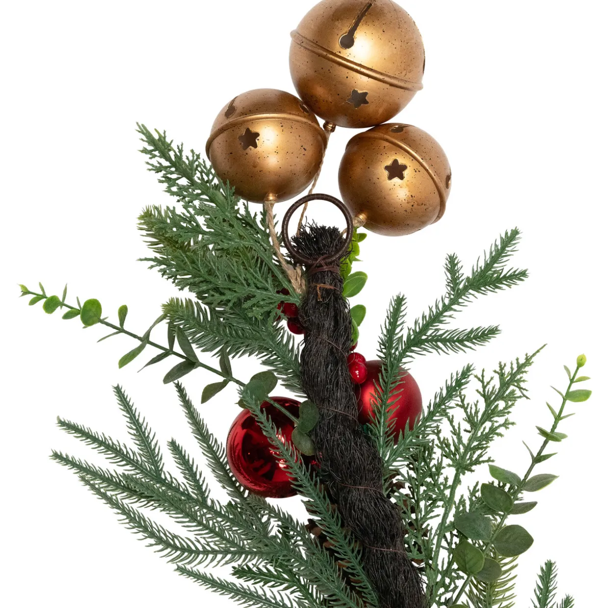 Mixed Foliage with Jingle Bells and Ornaments Artificial Christmas Garland - 6' x 8" - Unlit