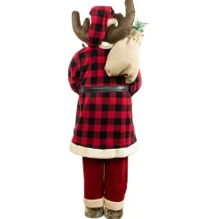 Moose Santa Claus Standing Christmas Figure - 48