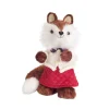 Mrs. Fox Quilted Dress Sisal Christmas Figurine - 10.75" - Brown and White