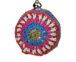 Multi-Color Knit Christmas Disc Ornament 4" (100mm)
