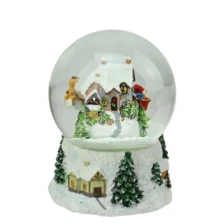 Musical and Animated Santa and Reindeer Rotating Christmas Water Globe - 6.75"