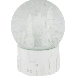Musical Church Village Christmas Snow Globe - 5.5" - White