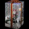 Musical Santa Lighted Snowing Gift Box with Ribbon Christmas Decoration - 12"