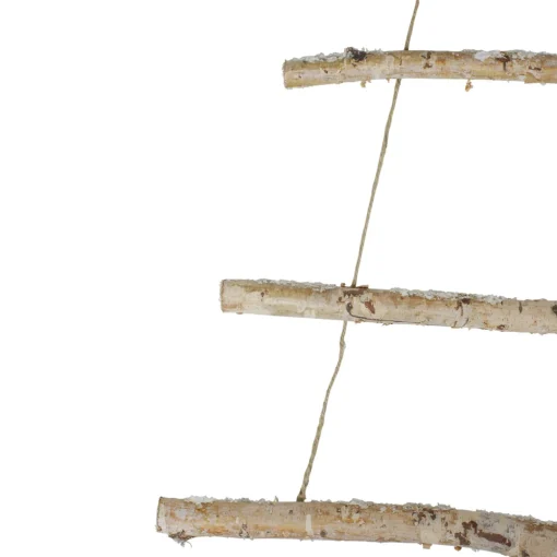 Natural Frosted Tree with Star Topper Wooden Christmas Hanging Decoration - 51"