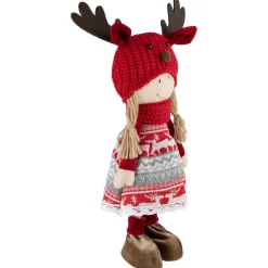 Nordic Girl with Moose Antler Hat Christmas Figure - 17