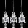 Nutcracker Soldier Acrylic Christmas Ornaments - 5" - Clear - Set of 3