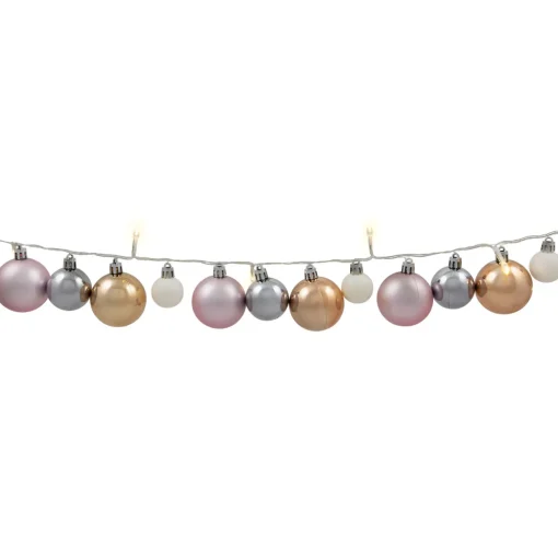 Ornament String Christmas Lights - Warm White LED - 3' Clear Wire - 10ct - Pink