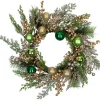 Ornaments and Berries Glittered Artificial Christmas Wreath - 24" - Unlit