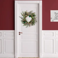 Ornaments and Berries Glittered Artificial Christmas Wreath - 24