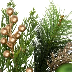 Ornaments and Berries Glittered Artificial Christmas Wreath - 24