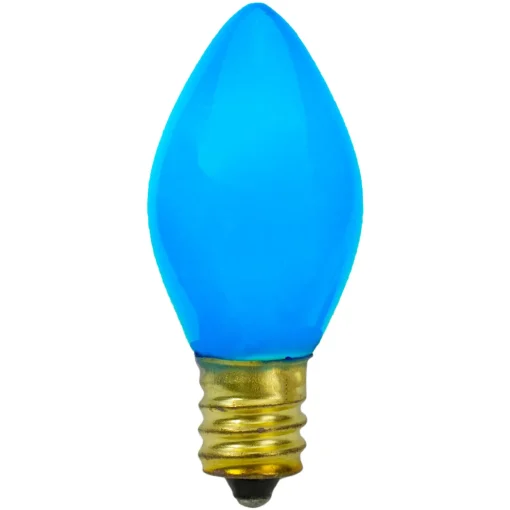 Pack of 4 Blue Opaque C7 Christmas Replacement Bulbs - 2"