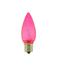 Pack of 4 Faceted Transparent Pink LED C9 Christmas Replacement Bulbs