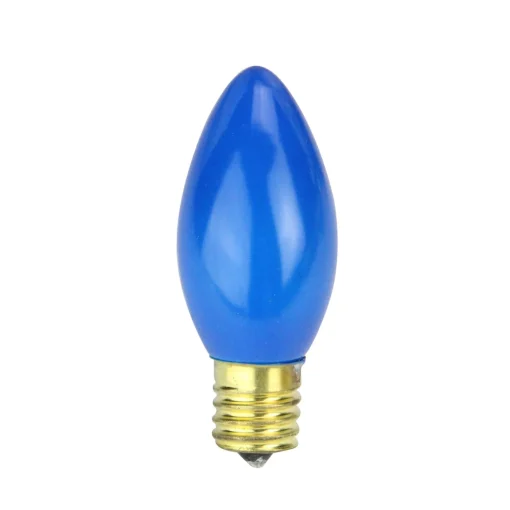 Pack of 4 Opaque Blue C9 Ceramic Christmas Replacement Bulbs