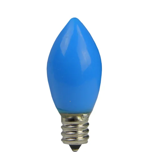 Pack of 4 Opaque Blue LED C7 Christmas Replacement Bulbs