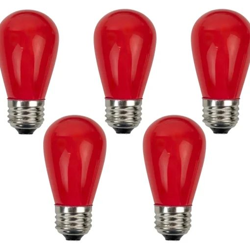 Pack of 25 Opaque Red LED S14 Christmas Replacement Bulbs