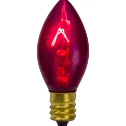 Pack of 4 Pink Twinkle C7 Transparent Christmas Replacement Bulbs