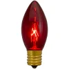 Pack of 4 Red C9 Transparent Christmas Replacement Bulbs