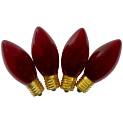 Pack of 4 Red C9 Transparent Christmas Replacement Bulbs