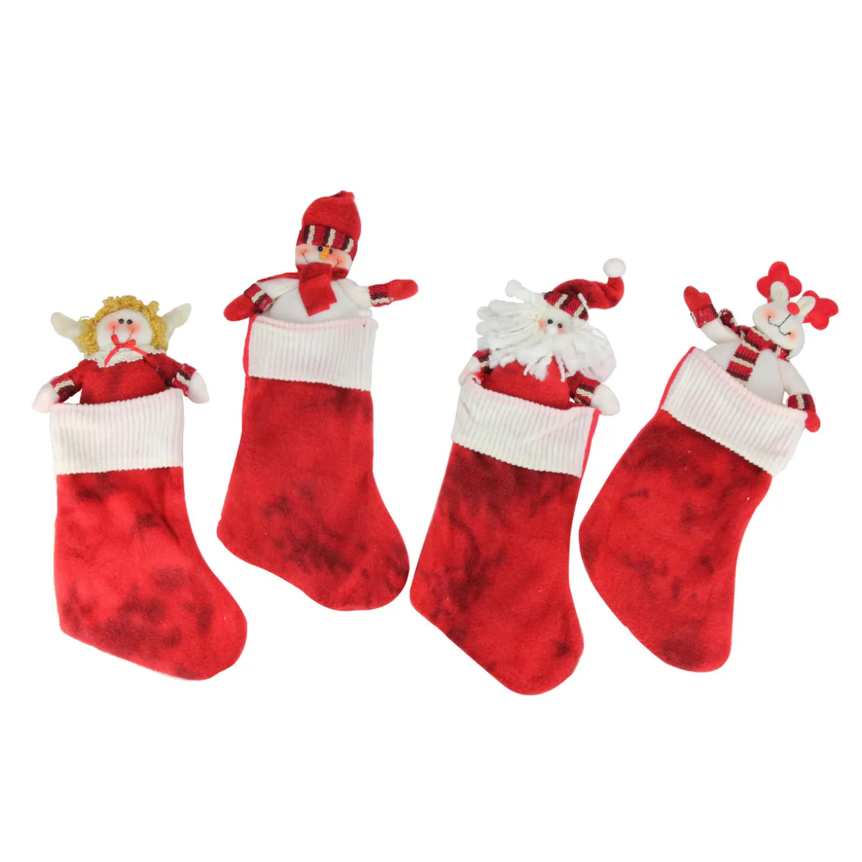 Pack of 10 Red Christmas Stocking and Gift Bag Set 14.5"