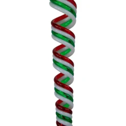 Pack of 4 Red, White and Green Candy Curls Christmas Ornaments 7