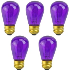 Pack of 25 Transparent Purple S14 Christmas Replacement Bulbs
