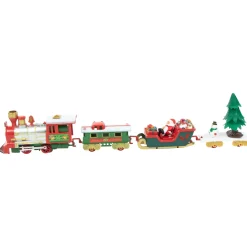 31pc Battery Operated Lighted and Animated Christmas Tree Train Set with Sound