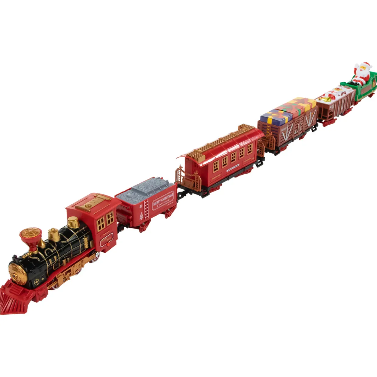 22pc Red Battery Operated Lighted and Animated Christmas Train Set with Music and Sound