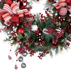 Peppermint Candy Artificial Pine Christmas Wreath - 42