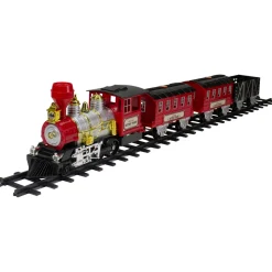 24-Piece Battery Operated Lighted and Animated Christmas Train Set with Sound